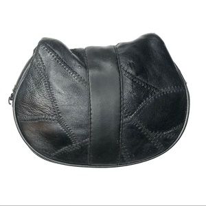 Small Leather Black Valet Zippered  7” Length